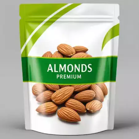 Raw natural almonds with brown skin arranged on wooden surface showing oval shape and fine texture quality